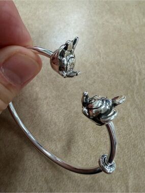 Pandora Silver Minnie and Mickey Open Bangle Bracelet new no box